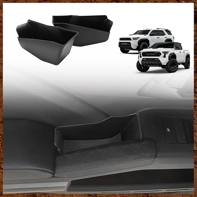 Muslogy Front Door Handle Inserts Box Interior Storage Organizer Compatible with 2024 2025 2026 Toyota Tacoma&2025+ 4Runner Accessories Door Grab Handle Pocket Side Armrest Phone Pocket Organizer 2PCS