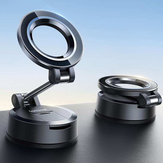 Lamicall for Magsafe Car Mount [70LBS Strongest Suction & Ultra Magnets] Phone Holders for Your Car, 360° Adjustable Suction Cup Phone Mount for Dashboard & Windshield Truck fit iPhone 17 Smartphone