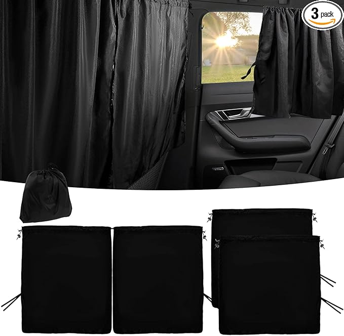 Car Privacy Curtain Universal Car Divider Curtain Between Rear Seat Auto Blackout Curtains Cars Sun Shades Side Window Shades Kit for Travel Camping Nap Sleeping(B)