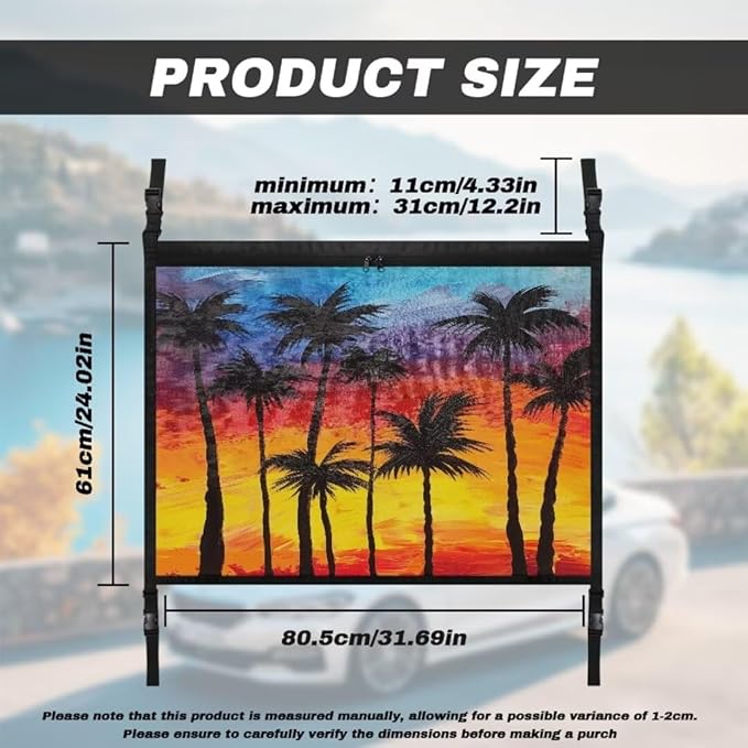 Sunset Tree Car Roof Storage Bag Car Storage Bag Organizer All Car Storage Organizers Vehicle Passenger Seat Organization and Storage for Travel
