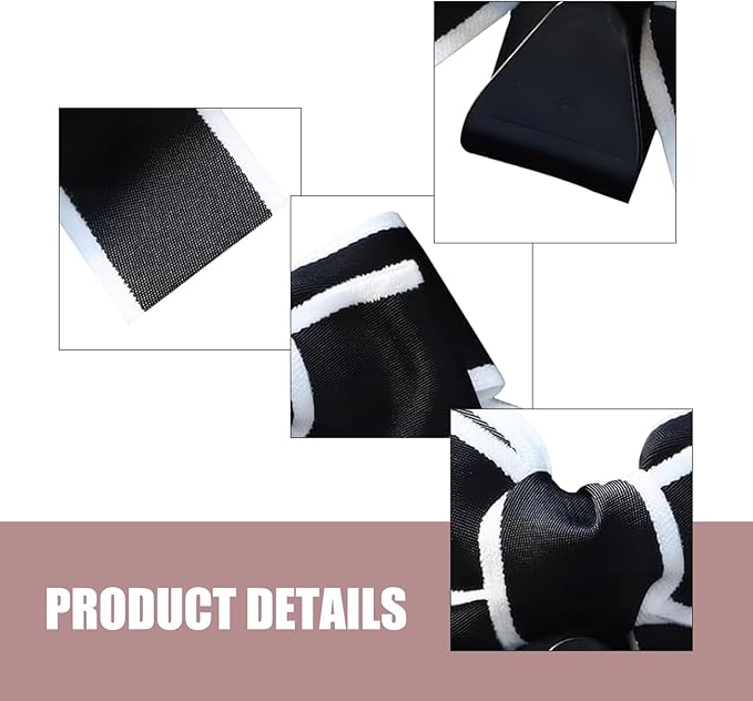 2 Pack Car Seat Headrest Hooks, Cute Bow Design Backseat Hook Storage Organizer for Purses, Handbags, Coats, Umbrellas, Cute Car Accessories for Women and Girls (Black & White)