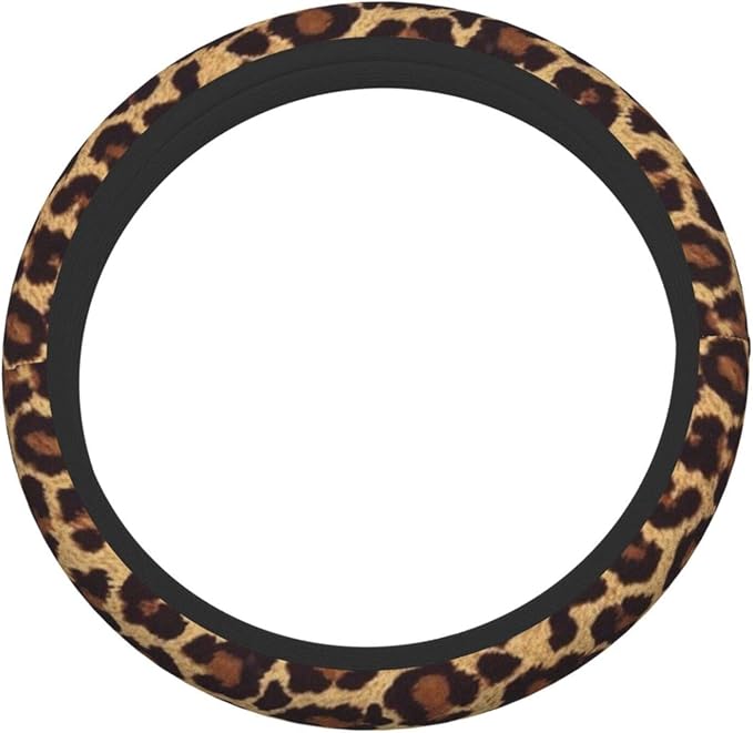 Cool Cheetah Leopard Universal 15 Inch Steering Wheel Covers Non Slip Neoprene Car Wrap Cover for Adults