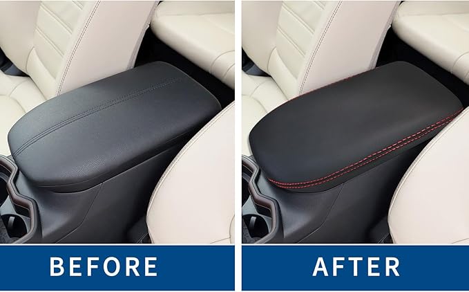 Compatible with Center Console Armrest Cover for Toyota RAV4 2019 2020 2021 2022 2023 2024 Leather Arm Rest Storage Box Lids Cushion Protector Pad