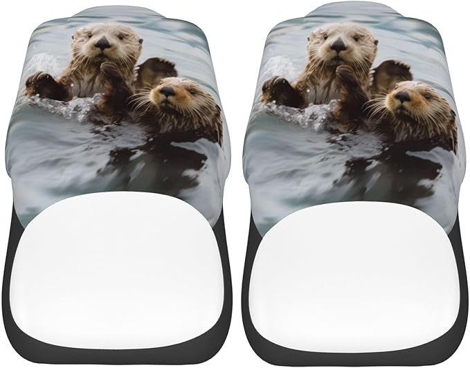 Delerain Car Seat Covers Set 2Pcs, Sea Otters Swim Universal Front Car Seats Vehicle Enterior Protector Suitable Fits Most Car Auto SUV Sedan Truck