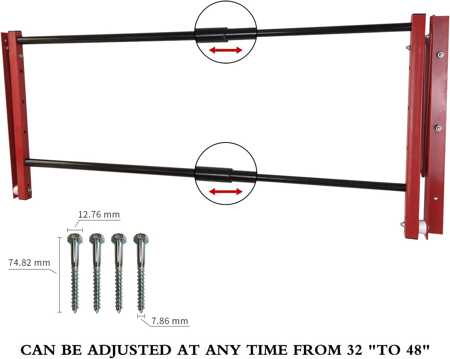 ROBLOCK Folding Tire Wheel Rack Wall Mount Multi-Tire Spare Carriers Garage (32"-48") x 22" x 22", Red