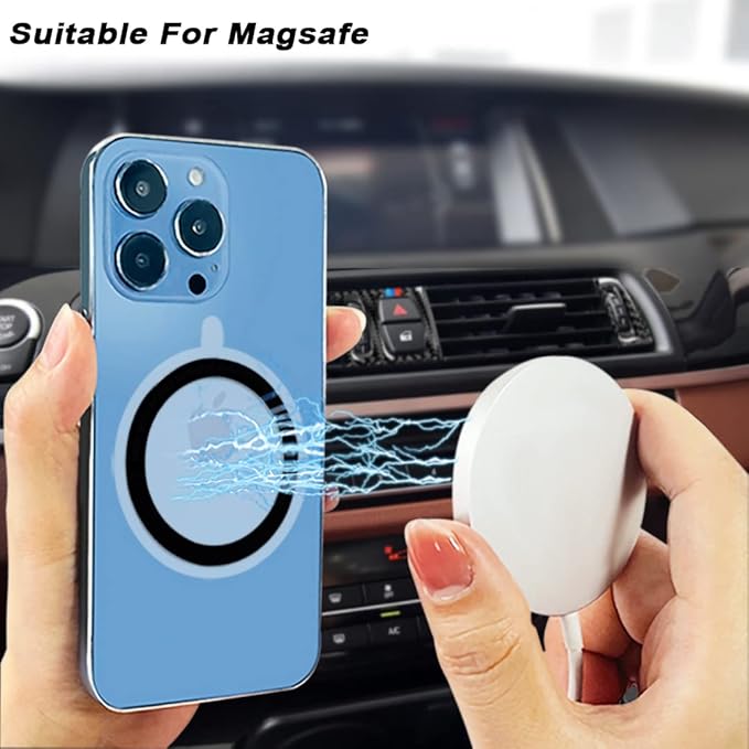 6 Colors Universal Metal Rings Compatible with Magsafe Magnetic Wireless Charger, Adapter Ring Sticker for Cell Phone Case Magnet Wireless Charging, Compatible with iPhone 16/15/14/ Samsung Galaxy