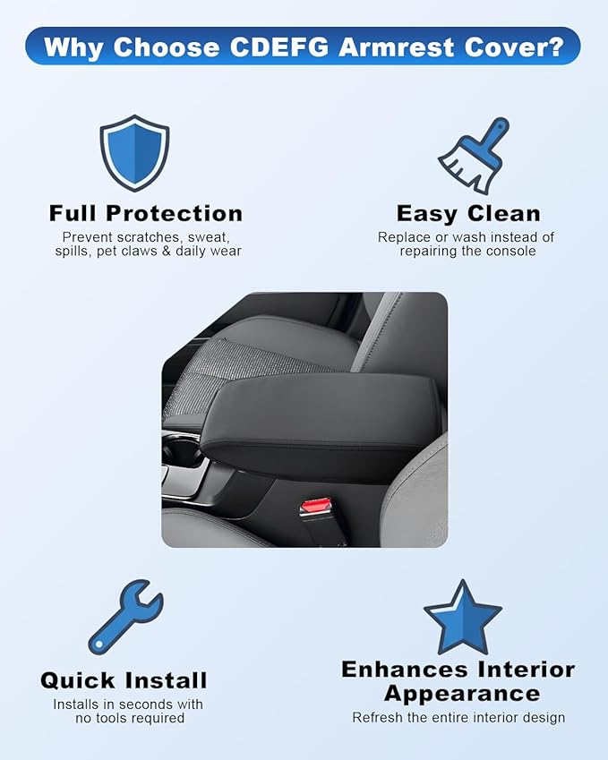 CDEFG for 2026 Subaru Forester Center Console Cover for 2026 Subaru Forester (Touring/Wilderness/Premium) Accessories Armrest Cover Middle Console Arm Rest Protector