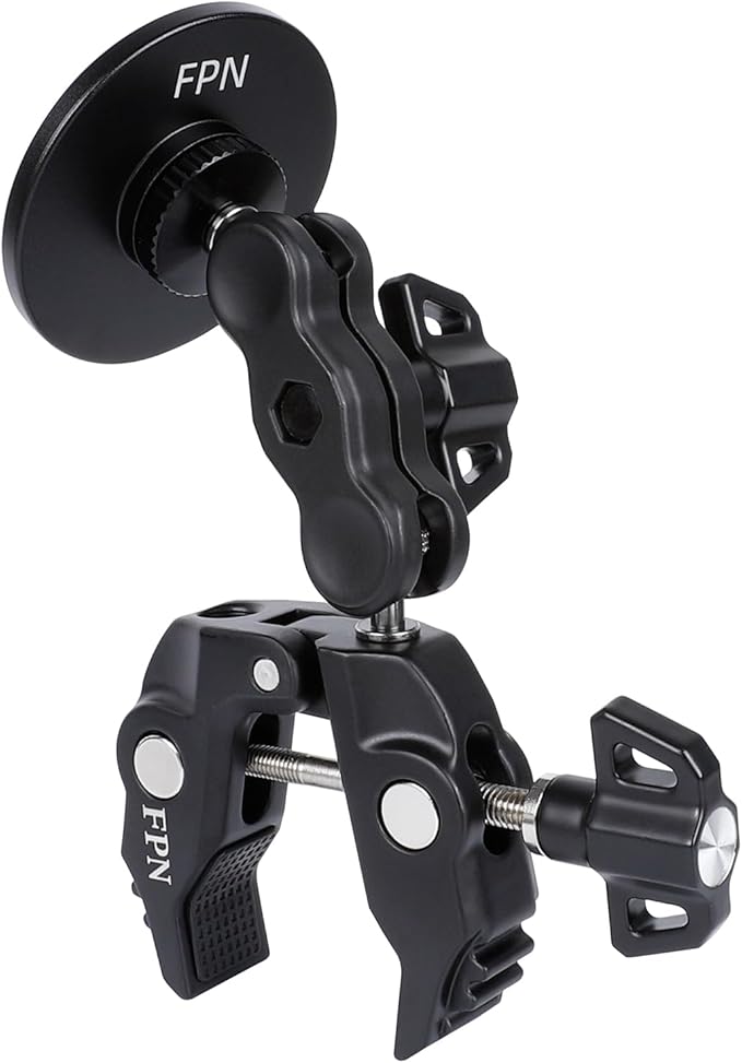 All-Metal Magnetic Phone Holder for Magsafe, Magnet Phone Mount with Super Clamp for Spin Bike/Microphone Stand/Cart/Railing/Handlebar/Dia 0.4-2" Rod, Compatible with iPhone 16 15 14 13 12 Series