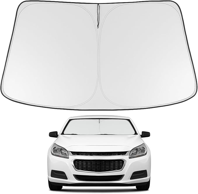 Proadsy 2026 Upgrade Windshield Sun Shade Custom Fit 2013-2015 Malibu Foldable Front Sunshade Protector Sun Visor Blocks UV Rays Keep Car Cooler