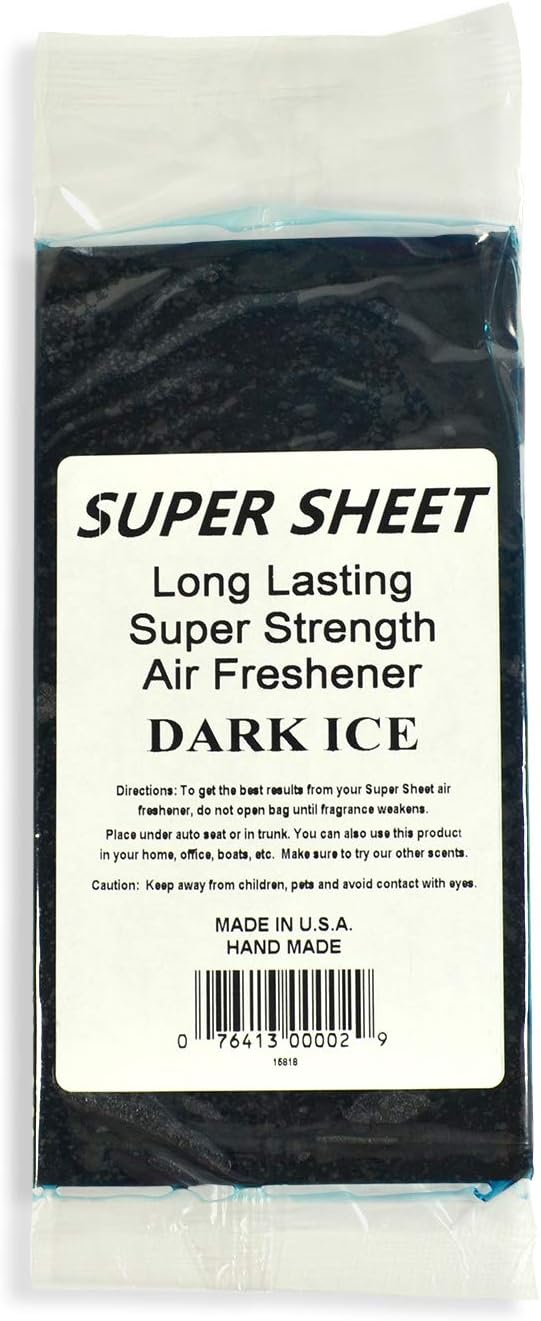 Jenray Super Sheet Small (7.5"x3.75") Under Seat Car Air Freshener (Dark Ice)