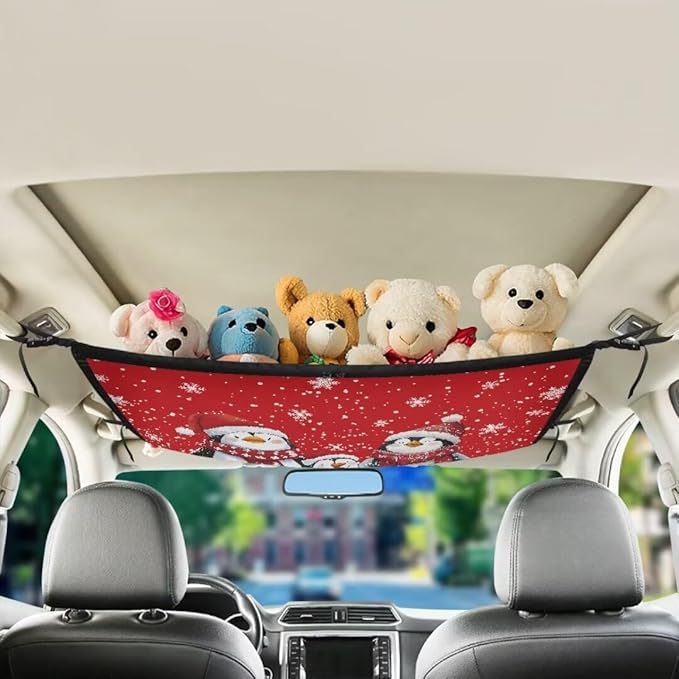Christmas Penguin Car Roof Storage Bag Hanging Car Storage Bag Multi-Purpose Car Bag Storage Box Organizer Pouch Pocket One-Size-Fits Car Travel Accessories