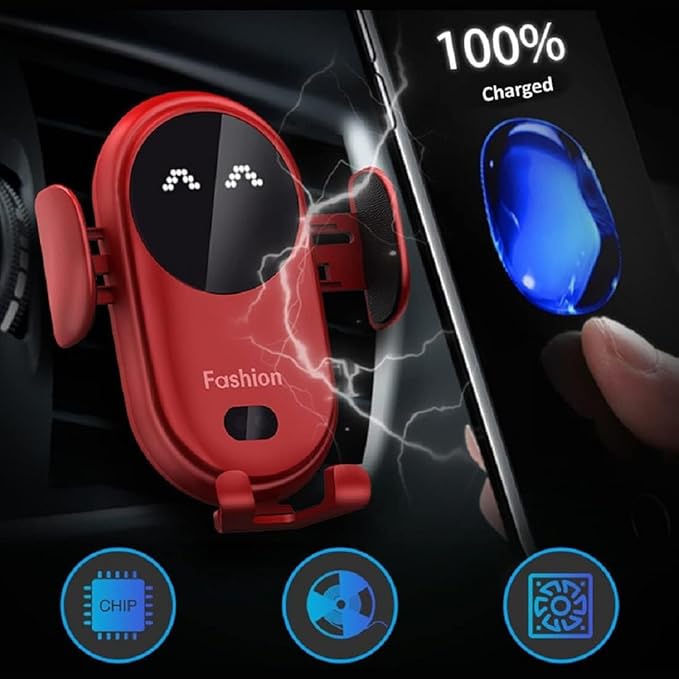 Smart Car Wireless Charger Phone Holder, Smart Sensor Car Wireless Charger, Fashion Car Charger (Blue)
