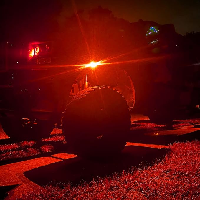 SUNPIE 12 Pods Red Rock Lights Kits for Off Road Truck Car ATV SUV Motorcycle Under Body Glow Light Lamp Trail Fender Lighting, Extension Wires Provided(Red)