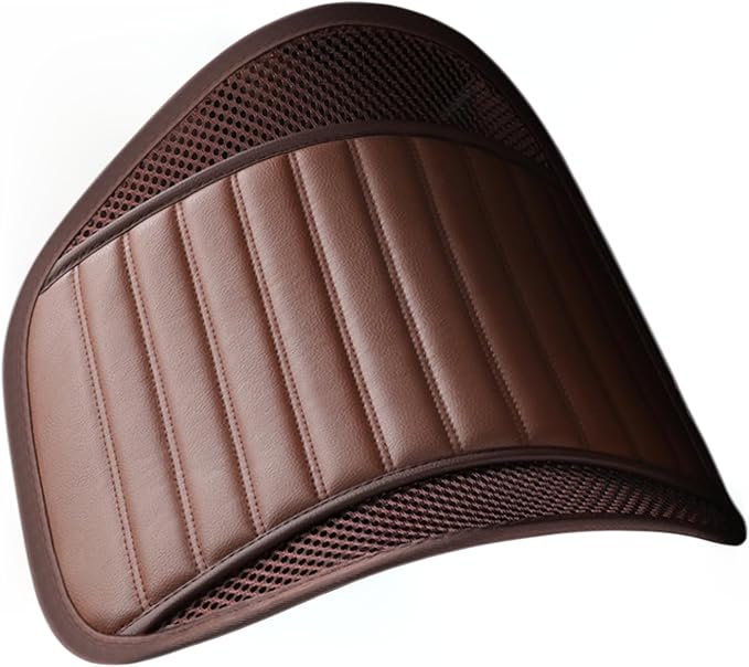 Premium Car Interior Back Support - Versatile Lumbar Cushion for Driver Seat with Breathable Fabric and Adjustable Strap. (1, Brown)