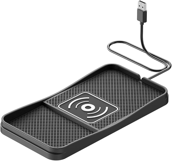Car Wireless Charger Pad for Kia K4 2025, Type-C/USB 20W Fast Wireless Car Charger Pad Non-Slip Cordless Charging Mat,B-30cm Cable USB Plug