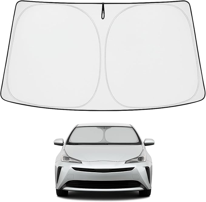 Proadsy 2026 Upgrade Windshield Sun Shade Custom Fit Toyota Prius 2016-2022 (NOT for Prius C or Prius V) 4-Layer Foldable Front Sunshade Protector Sun Visor Blocks UV Rays Keep Car Cooler
