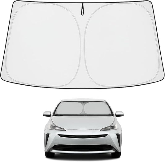 Proadsy 2026 Upgrade Windshield Sun Shade Custom Fit Toyota Prius 2016-2022 (NOT for Prius C or Prius V) 4-Layer Foldable Front Sunshade Protector Sun Visor Blocks UV Rays Keep Car Cooler