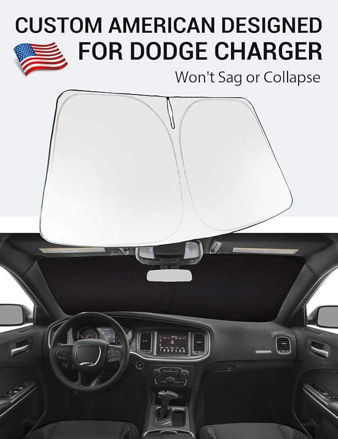 Proadsy 2026 Upgrade Front Windshield Sun Shade Foldable Sunshade Protector Custom for 2011-2023 Jeep Cherokee(Not for Jeep Grand Cherokee) Trailhawk Overland Limited Latitude Altitude Accessories