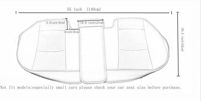 1 Pack Scalable (Adjustable Length (49-55'') Back Seat Cover Car Seat Cover Seat Protector Rear Seat Bottom Cover Fits 90% of car - for Seat Bottom Only (Black - Rear seat)