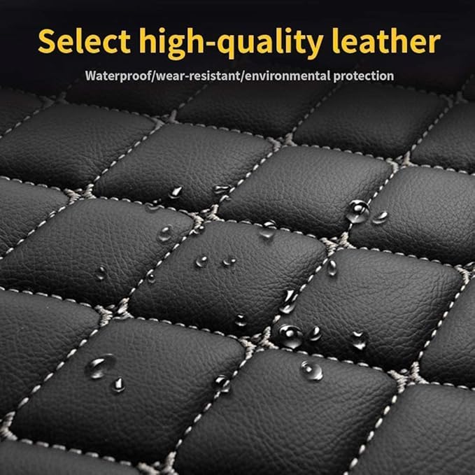 Custom Car Floor Mat Compatible with 97% Car Models Luxury Leather All Weather Waterproof Anti-Skid Full Coverage Car Mats (Brown)