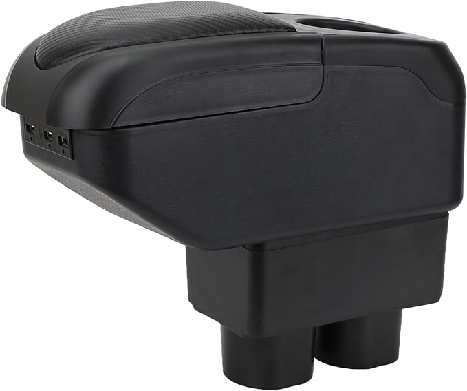 AULPHIKE Compatible with Nissan Versa Armrest 2007-2011 Center Console Organizer Armrests Double Layer Storage Space with USB Ports