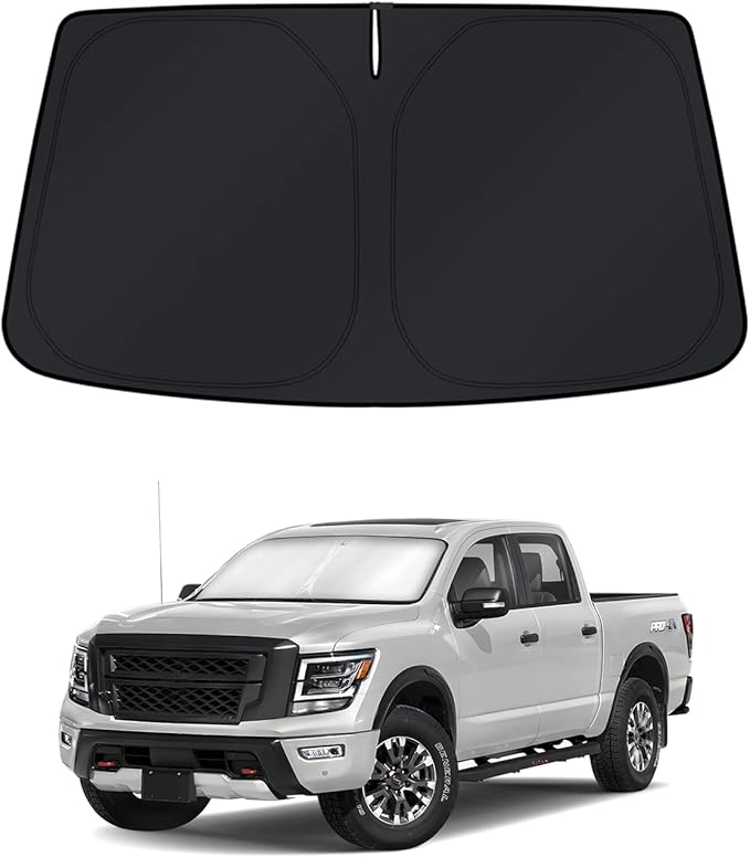 KUST Windshield Sun Shade for Nissan Titan 2020-2023 2024 Window Accessories Shade Sun Cover Foldable Block UV Rays Keep Car Cooler