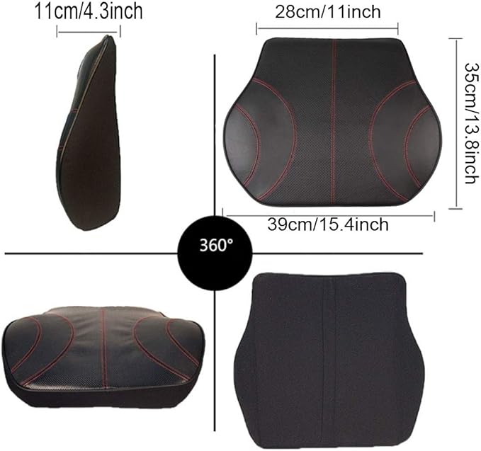 PU Soft Leather Lumbar Cushion,Car Seat Lower Back Support Pillow with Soft Memory Foam,Comfortable for Car Driving & Home Office Computer Chairs Back Pain Relief Corrects Posture