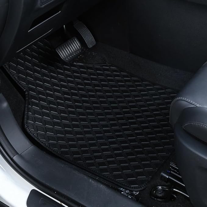 HEMOTON 4pcs Waterproof Car Floor Mats Set, Pu Leather Anti-Slip Front and Rear Foot Mats, Universal Fit Vehicle Carpet Protector for Cars and Suvs