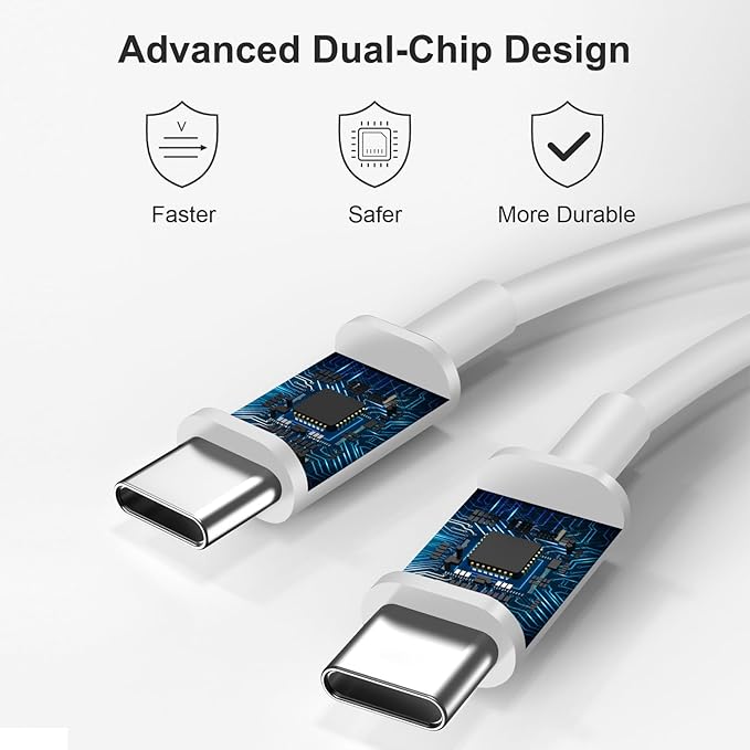 45W Type C Charger, USB C Charger 2-Pack iPhone 15 16 Chargers 6FT with iPhone 16/15/16 /15Plus/16 Pro/16 Pro Max/15/AirPods/Galaxy S25 S24 S23 S22 S21,Android Chargers(White)