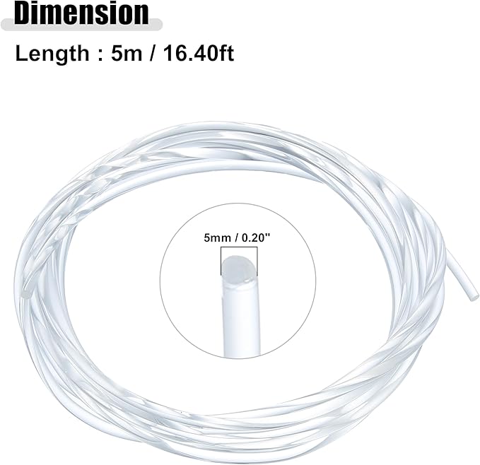 ACROPIX 5mm 0.20" 5m 16.40ft Universal Glow Optic Fiber Cable Car Light Decoration Clear - Pack of 1