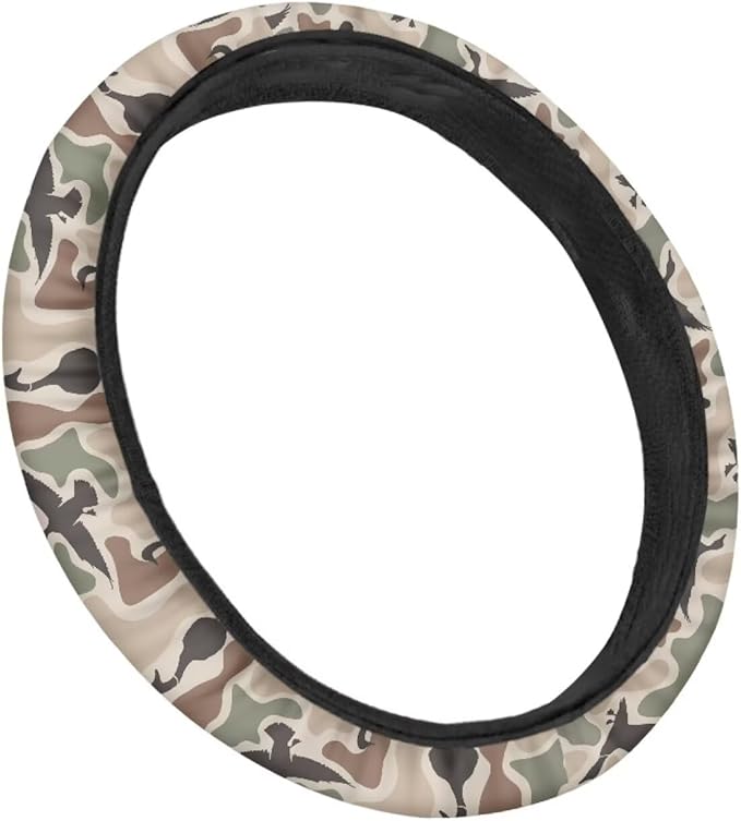 SEANATIVE Auto Steering Wheel Cover Universal 14inch-15inch Steering Wheel Covers for Men Duck Camo Hunter Car Interior Accessories