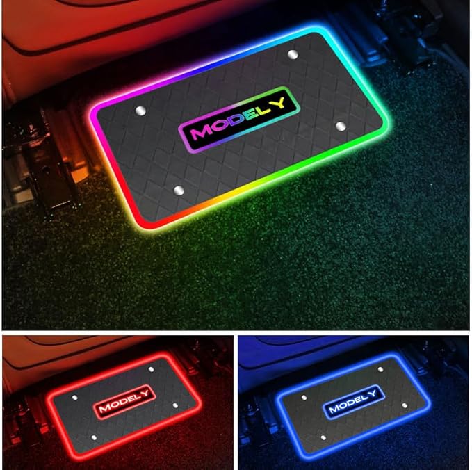 Car Floor Mats Lights for Tesla Model 3 Y Luminous Ambient Neon Lighting Kits, Interior Car Lights Floor Mats for Model Y/3 Cars Decor Atmosphere RGB Lamp Accessories Tesla Ambient Lamp