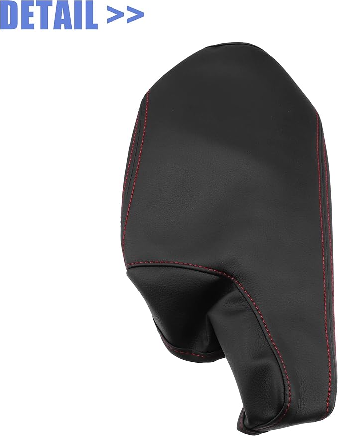 X AUTOHAUX Car Center Console Armrest Cover for Mazda 3 2014-2016 Faux Leather Interior Arm Rest Cover Elbow Cushion Pad Black Red Stitches