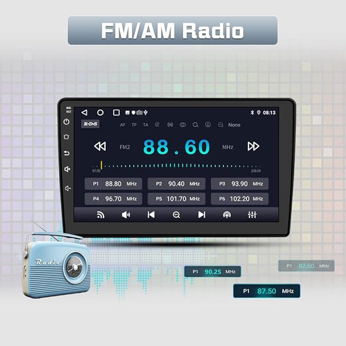 Car Radio Stereo Upgrade for Jeep Wrangler JK 2007-2018 Dodge Ram Android 13 with Wireless CarPlay Android Auto