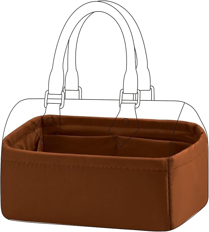 DGAZ Silk Purse Organizer Insert Fits LV Speedy 16/20/25/30/35/45 bags，Silky Smooth Bag Organizer，Luxury Handbag & Tote Shaper（Gold，SP16）