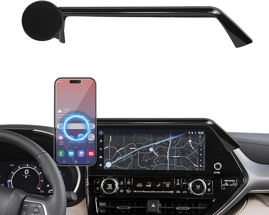 Car Phone Holder for 2020-2022 Toyota Highlander Accessories 12.3-inch Screen Fixed Clip, Magnet Cell Phone Mount Compatible with MagSafe, Hands-Free 360° Rotation Automobile Cradles Not Affect Vent