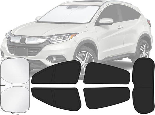Car Window Shades for Honda HR-V 2016-2022 Accessories - Full Set 6PCS Side Window Sunshades with Memory Frame & Blackout Fabric, Privacy UV Shield for Camping/Travel