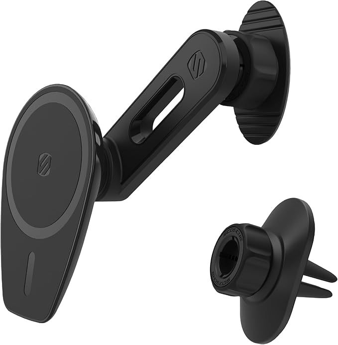 Scosche MPMSODVM MagicMount Pro MS 4-in-1 Magnetic Dashboard/Windshield/Vent Car Mount with Adjustable Swing-Arm, Cell Phone Holder Compatible with iPhone 16/15/14/13/12 Series and MagSafe Case
