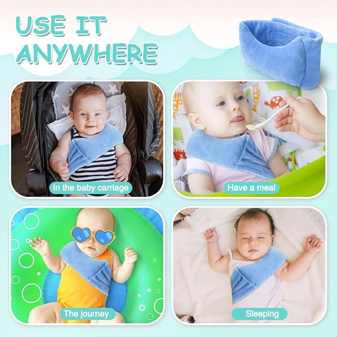 Torticollis Pillows for Infants - Neck Support Newborn Baby Carseat Head Positioner Toddler Plagiocephaly Cushion Traveling Sleep Correction Adjustable Soft Flannel