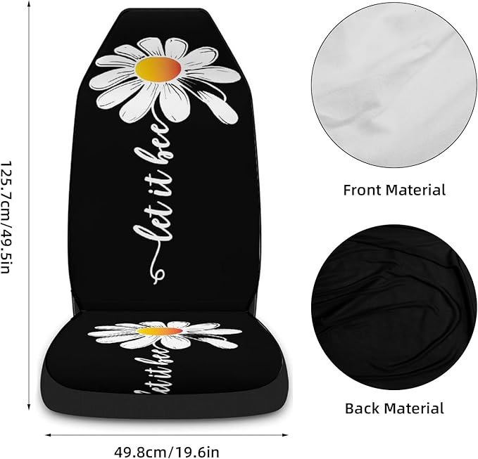 5 Pcs Premium Flower Car Seat Cover, Breathable & Washable Car Seat Covers Full Sets, Fashionable Printed Seat Covers for Cars Interior, Universal Fit for Most Cars, Sedan, Truck, SUV