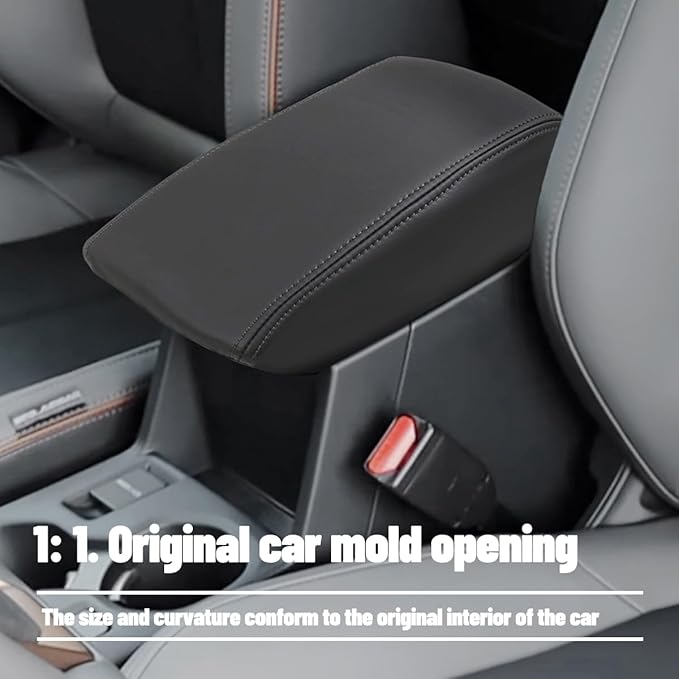 Center Console Cover Compatible with 2025 Subaru Forester Armrest Box Cover Car Interior Accessories Arm Rest Cushion Pad Waterproof Anti Slip Stain Resistant Black Stitching