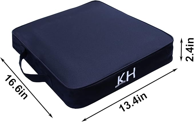 Black Stadium Seat Cushion 2 Pack, Boat Canoe Kayak Seat Cushion, Bleacher Seat Cushion, Portable and Extra Thick Cushion for Any Outdoor Events
