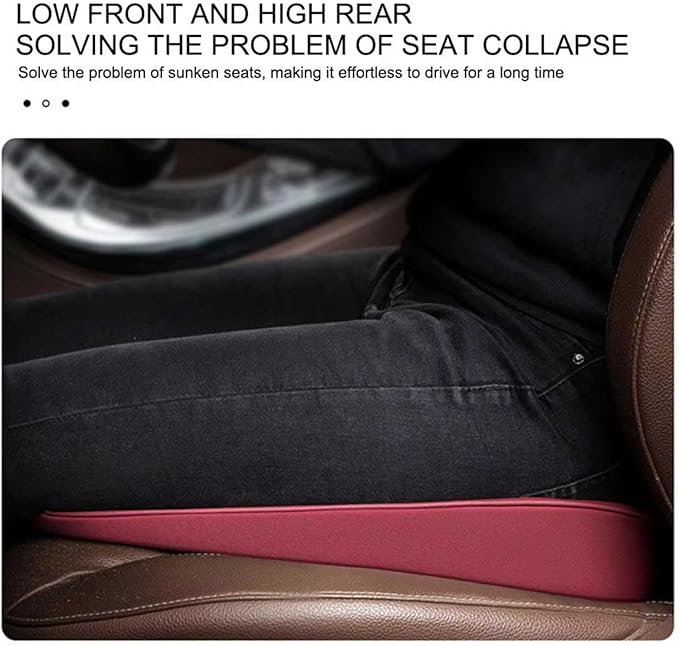 Memory Foam Car Seat Cushion for BMW X5 G05 2018-2023, Wedge Booster Lumbar Support Pad for Drivers Office with Non-Slip Base,Brown-4cm