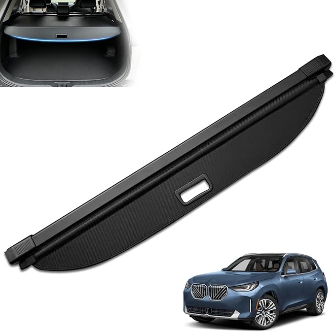 MIALUTY® Cargo Cover for 2025 2026 BMW X3 Retractable Trunk Cover X3 Accessories Anti-Peeping Anti-Theft Privacy Screen,Trunk Luggage Shield Shade Carbon Fiber Texture