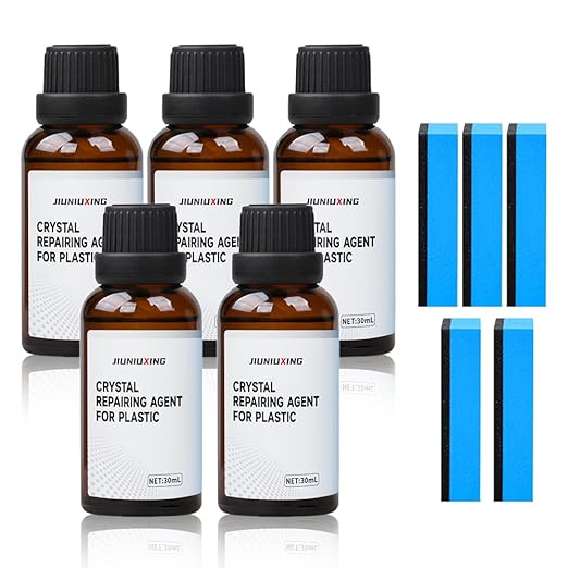 Plastics Parts Crystal Coating, 2025 New Leather Plastic Polishing Renovation Coating Agent, Car Trim Restorer with Sponge, Crystal Coating for Cars Interior or Exterior (5)