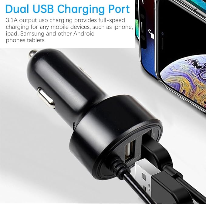 FouceClaus 12V Car Charger Adapter for Portable DVD Player, Replacement Car Cigarette Cord for RCA, Philips, DBPOWER, Sylvania, APEMAN DVD Player, Compatible with Spectra S1 S2 Pumps