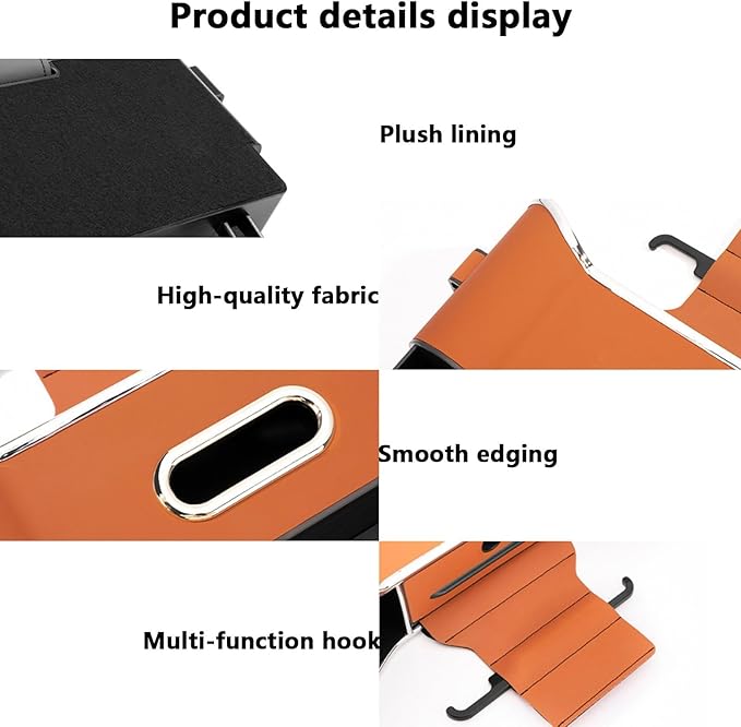 Multifunctional Car Seat Back Storage Box, Multifunctional Car Logo Seat Back Storage Box, Universal back seat car organizer, Car Tissue Organizer Back Seat with 2 Drink Cup Holder (Black)