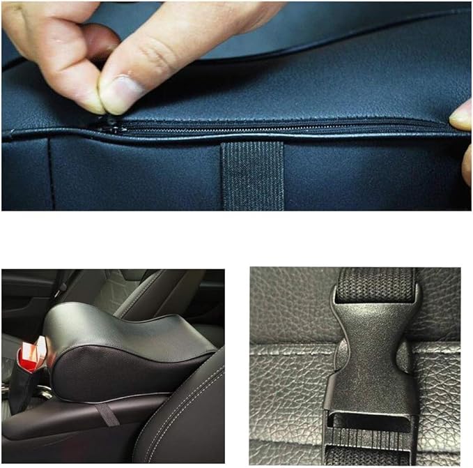 WJSKDQ Car Armrest Cushion Soft Memory Foam Car Armrest Cushion Armrest for Car Center Console Black