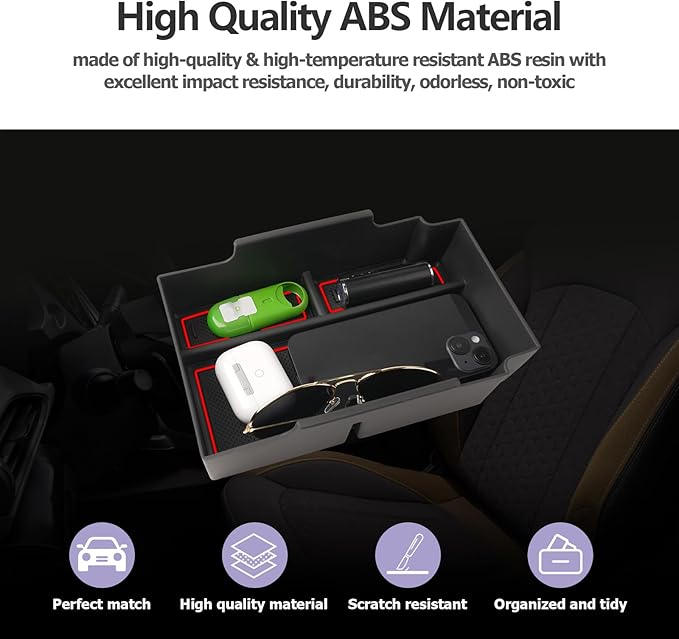 LUWU for 2025 Subaru Impreza Center Console Organizer 2024 Subaru Impreza Sport/RS/Base Armrest Storage Box Armrest Organizer 2024 Impreza Console Organizer Tray 2024 2025 Subaru Impreza Accessories