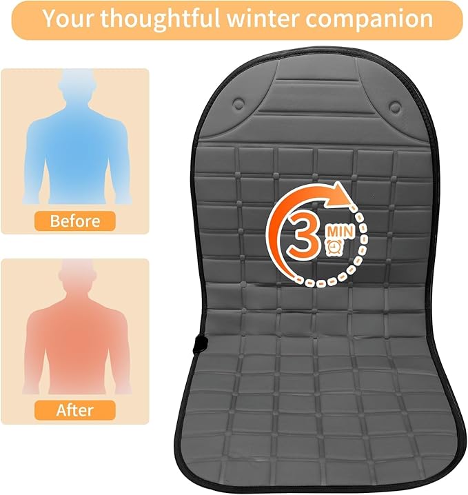ILLUMINEW Seat Cushion Winter Cover for Full Back and Seat Grey